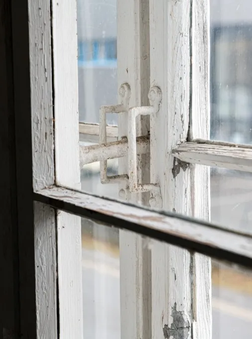 Fenster-Detail der Fabrik