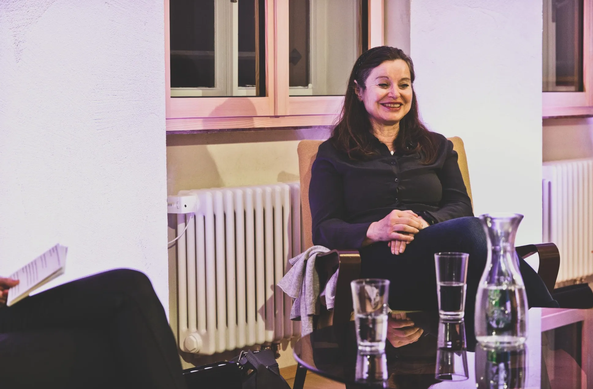 Heidrun Milde im Gespräch bei den Arbeitslebensgeschichten in der Schaffarei