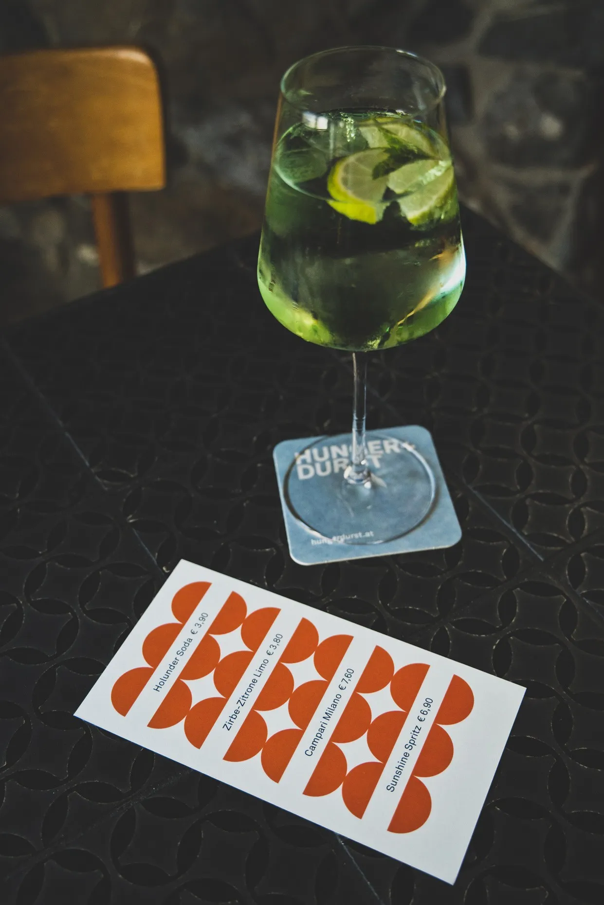 Getränkekarte mit Hunger+Durst