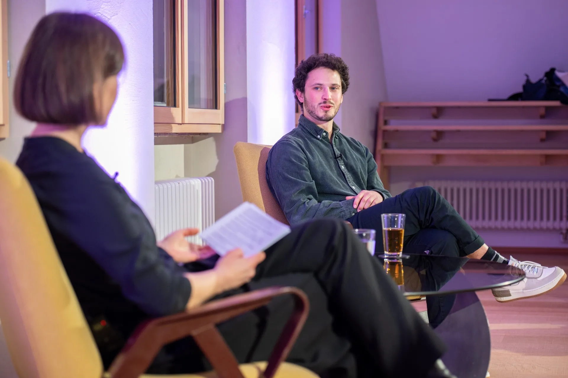 Arbeitslebensgeschichte mit Samuel Nussbaumer und Moderatorin Carmen Jurkovic Burtscher