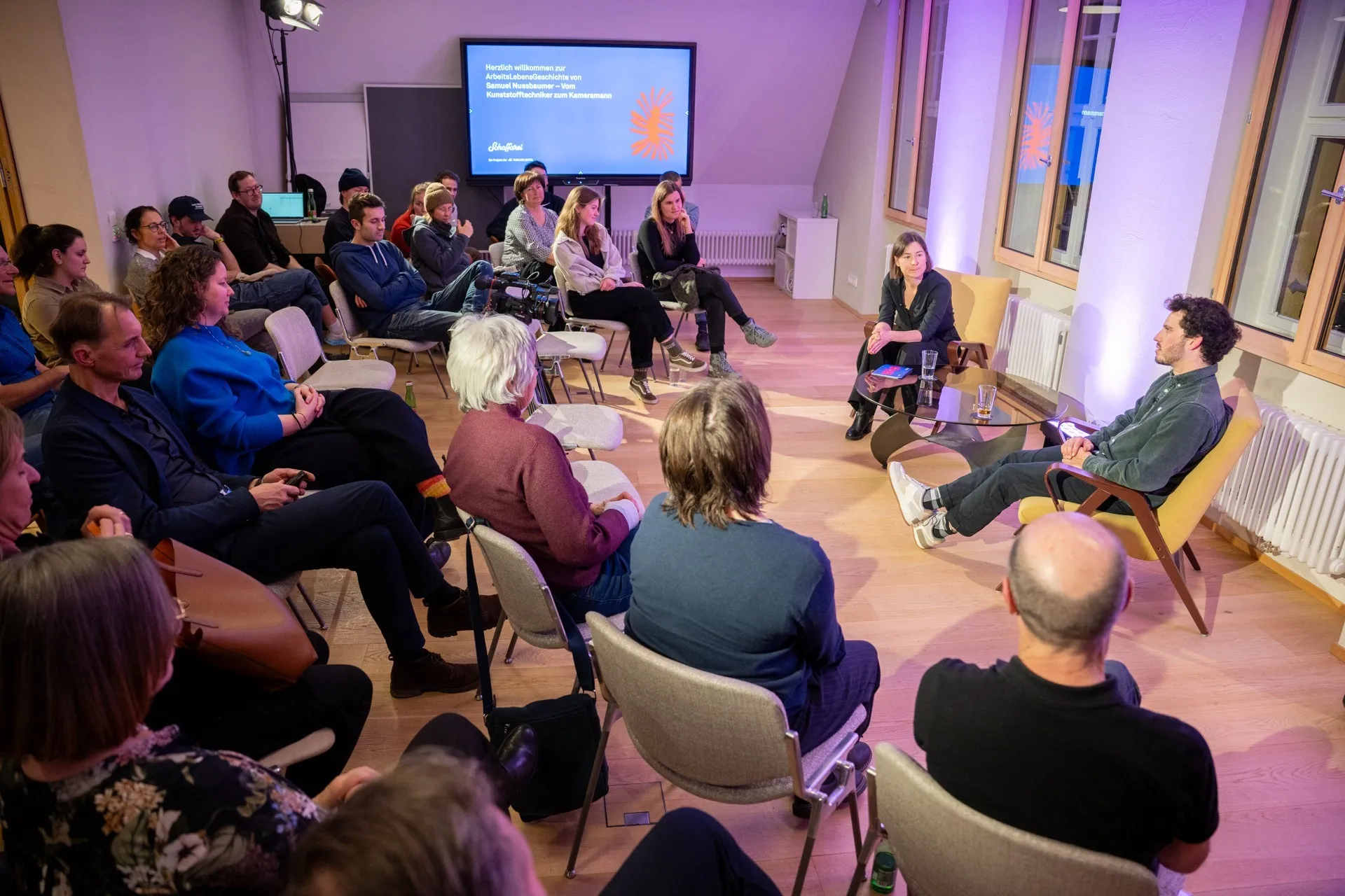 Arbeitslebensgeschichte mit Samuel Nussbaumer und Publikum