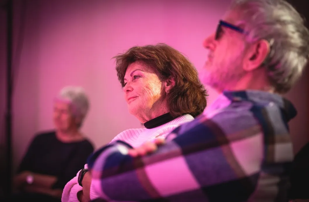 Publikumsaufnahme bei den Arbeitslebensgeschichten mit Sebastian Gerer