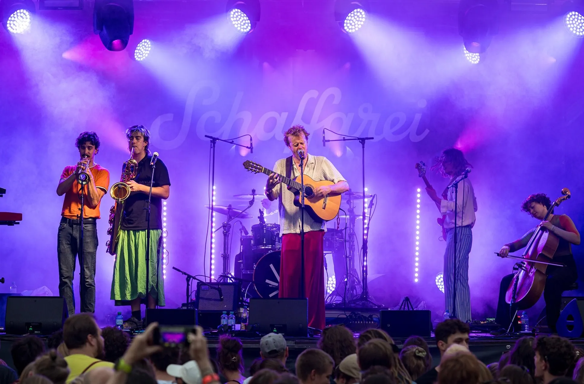 Buntspecht auf der Bühne des Schaffarei Festivals
