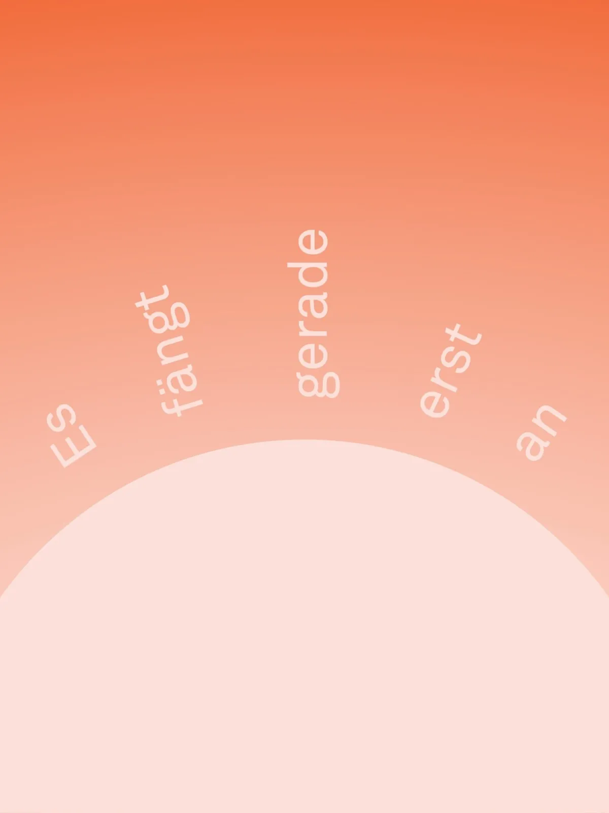 Schaffarei Halbjahresprogramm - Halbkreis mit Strahlen  - Es fängt gerade erst an