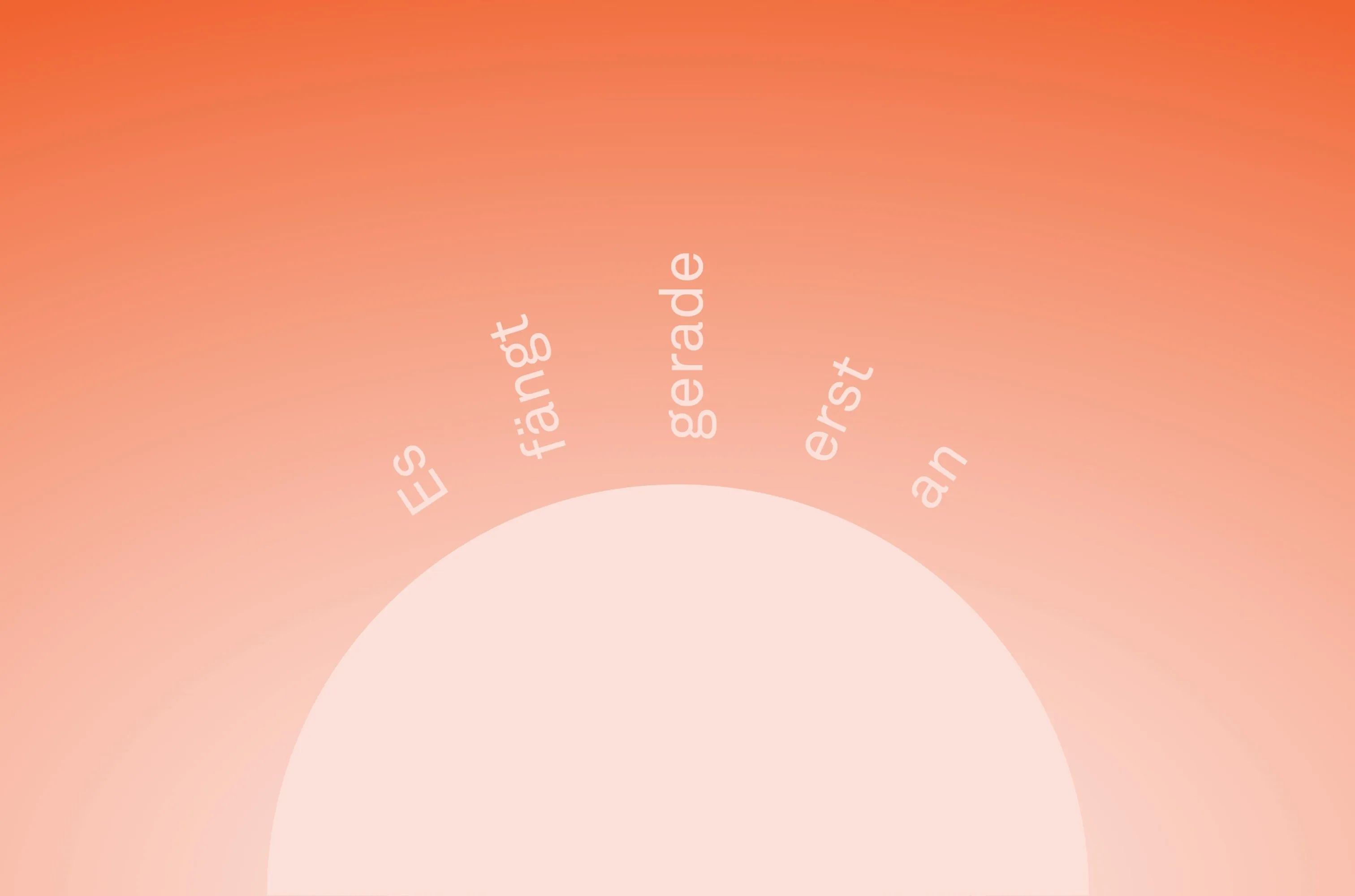 Schaffarei Halbjahresprogramm - Halbkreis mit Strahlen  - Es fängt gerade erst an